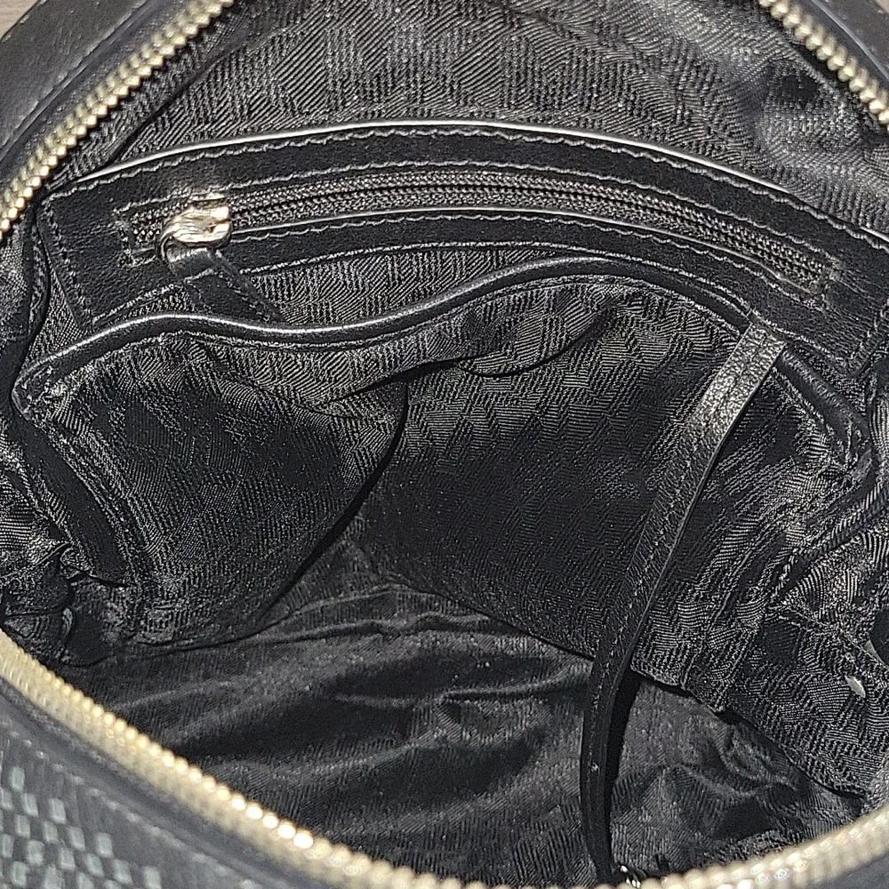 Michael Kors Black Perforated Leather Mini Backpack Bag